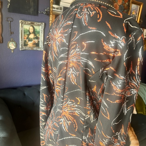 Black Orange and Silver Equestrian Show Jacket for Women in S/M - Picture 4 of 6